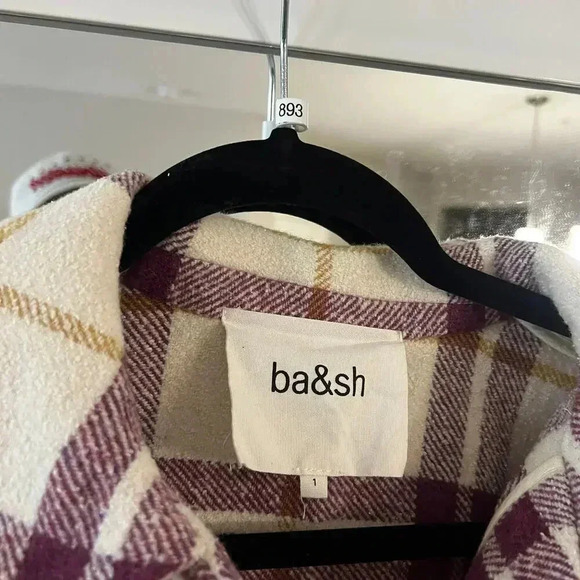 893 Ba&sh Qetsia Overshirt Size 1 Color Cream Purple - Picture 8 of 10